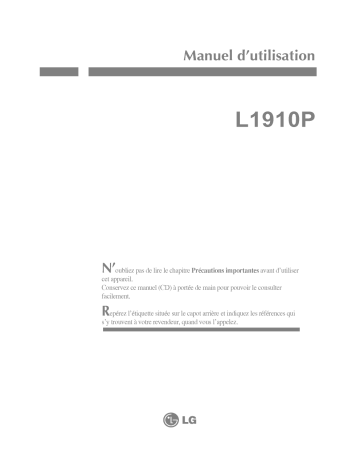 LG L1910P Manuel du propriétaire | Fixfr