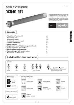 Somfy Oximo RTS Manuel utilisateur