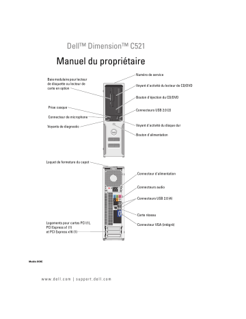 Dell Dimension C521 desktop Manuel du propriétaire | Fixfr