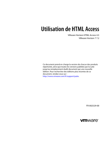 Mode d'emploi | VMware HTML Access 4.5 Manuel utilisateur | Fixfr