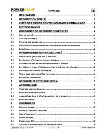 Manuel du propriétaire | Powerplus POWX516 Manuel utilisateur | Fixfr