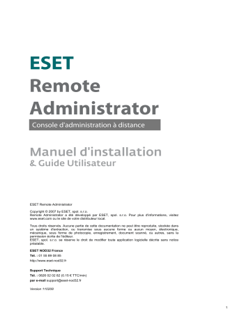 Manuel du propriétaire | ESET REMOTE ADMINISTRATOR V2 Manuel utilisateur | Fixfr