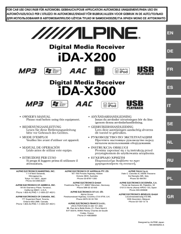 Manuel du propriétaire | Alpine IDA-X300 Manuel utilisateur | Fixfr