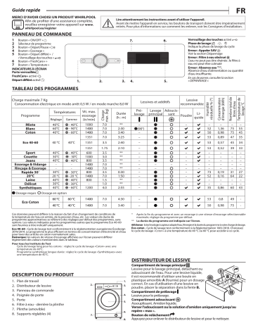 Mode d'emploi | Whirlpool FFSBE 7438 WE F Manuel utilisateur | Fixfr