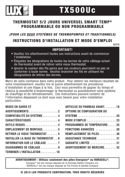 Lux Products TX500Uc Manuel du propriétaire