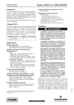 Fisher 63EG, 1098-63EGR Guide d'installation