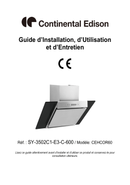 CONTINENTAL EDISON CEHCOR60 Hotte aspirante Manuel utilisateur