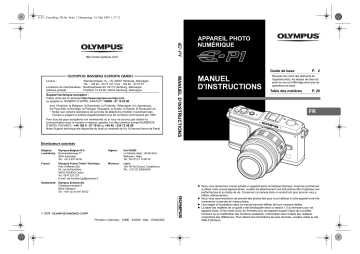 Mode d'emploi | Olympus E-P1 Manuel utilisateur | Fixfr
