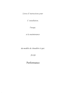 PERFORMANCE 29 EB Manuel utilisateur