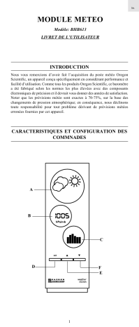 Manuel du propriétaire | Oregon Scientific BHB613 Manuel utilisateur | Fixfr