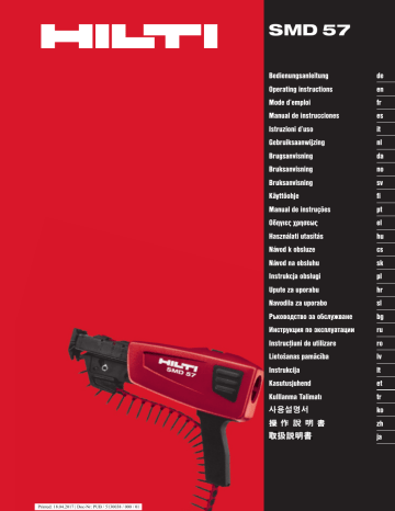 Mode d'emploi | Hilti SMD 57 Manuel utilisateur | Fixfr