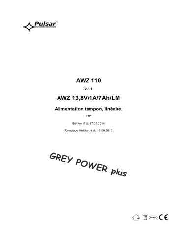 Mode d'emploi | Pulsar AWZ110 - v1.1 Manuel utilisateur | Fixfr