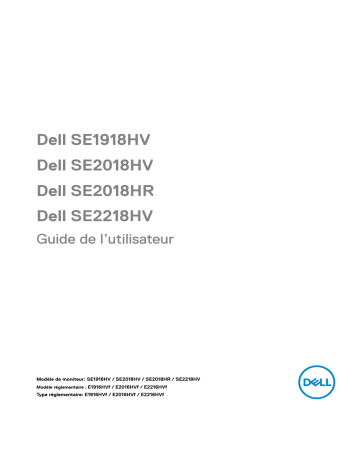 Dell SE2018HR electronics accessory Manuel utilisateur | Fixfr
