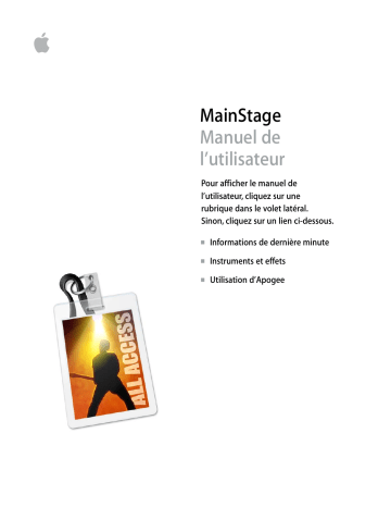 Apple MainStage Mode d'emploi | Fixfr