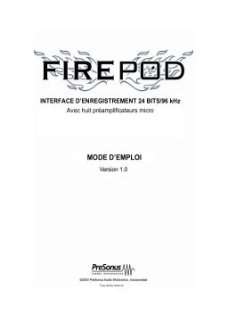 PRESONUS FIREPOD Manuel utilisateur