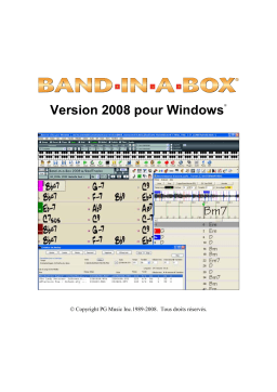 BAND IN A BOX 2008 Windows Manuel utilisateur