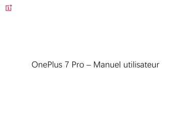 Manuel du propriétaire | OnePlus 7 Pro Manuel utilisateur | Fixfr