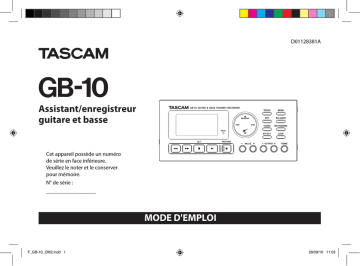 Tascam GB 10 Mode d'emploi | Fixfr