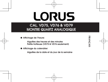 Manuel du propriétaire | Lorus VD76 Manuel utilisateur | Fixfr