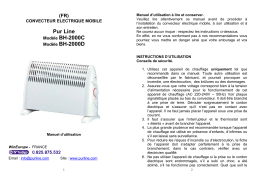 PUR LINE BH-2000D Manuel utilisateur