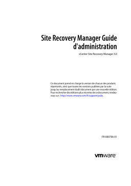 VMware vCenter Site Recovery Manager 5.0 Manuel utilisateur