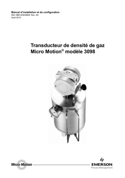 Micro Motion Transducteur de densité de gaz modèle 3098 Guide d'installation