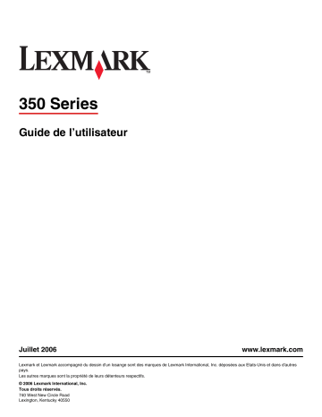 Manuel du propriétaire | Lexmark P350 Manuel utilisateur | Fixfr