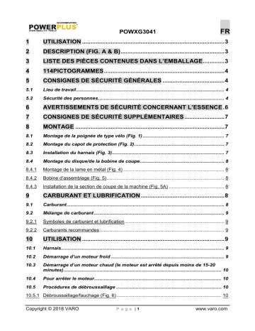 Manuel du propriétaire | Powerplus POWXG3041 Manuel utilisateur | Fixfr