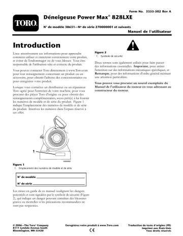 Toro Power Max 828 LXE Snowthrower Manuel utilisateur | Fixfr