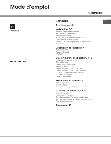 Manuel du propriétaire | Hotpoint H6M6C2AGXFR Manuel utilisateur | Fixfr