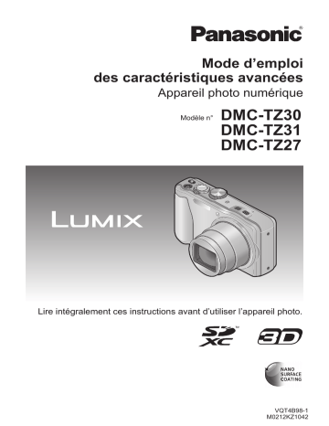 DMC TZ31 | DMC TZ27 | Panasonic DMC TZ30 Mode d'emploi | Fixfr