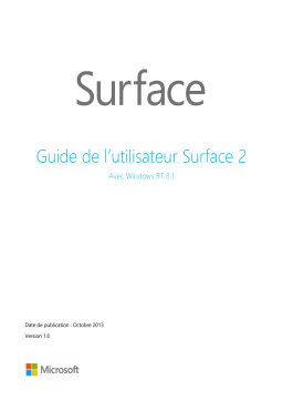 Microsoft Surface 2 Windows RT 8.1 v1.0 Manuel utilisateur