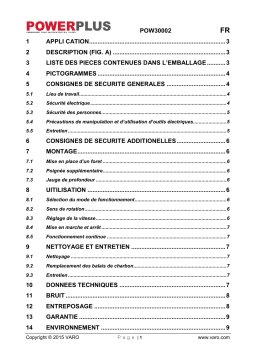 Powerplus POW30002 Manuel utilisateur