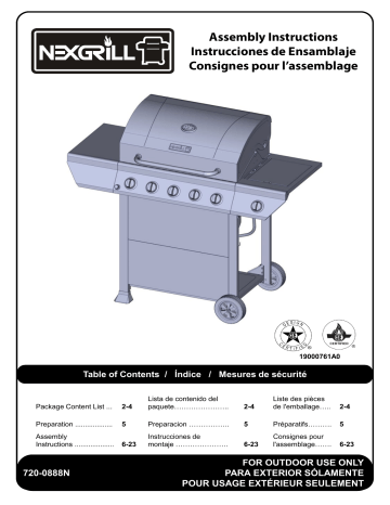 Nexgrill 720-0888N grill Manuel utilisateur | Fixfr