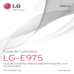 LG S&eacute;rie E975 sfr Manuel utilisateur