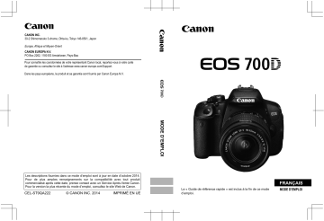 Manuel du propriétaire | Canon EOS 700D Manuel utilisateur | Fixfr