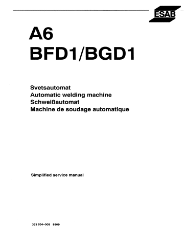 ESAB A6 BFD1 / BGD1 Manuel utilisateur | Fixfr