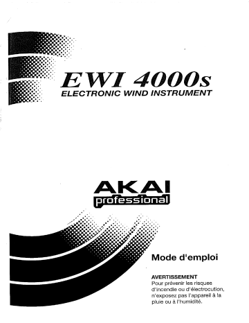 Manuel du propriétaire | Akai EWI 4000S Manuel utilisateur | Fixfr