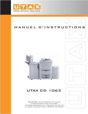 Mode d'emploi | Utax CD 1063 Copy System Manuel utilisateur | Fixfr