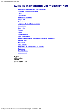 Dell Vostro 460 desktop Manuel du propriétaire