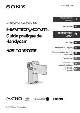 Sony HDR TG1E Manuel utilisateur