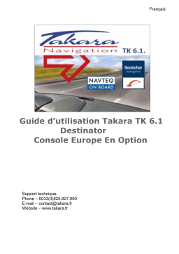 Takara NAVIGATION TK 6.1 Manuel utilisateur