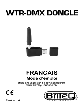 Briteq WTR-DMX DONGLE Manuel du propriétaire | Fixfr