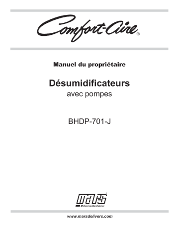 COMFORT-AIRE BHDP-701-J DEHUM 70 PINT/DAY Manuel du propriétaire | Fixfr