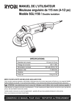 Ryobi SGL1150 Manuel utilisateur