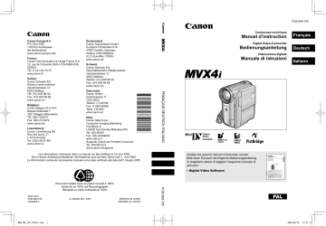 Mode d'emploi | Canon MVX 4i Manuel utilisateur | Fixfr
