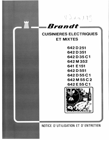 Manuel du propriétaire | Brandt 642D35C Manuel utilisateur | Fixfr