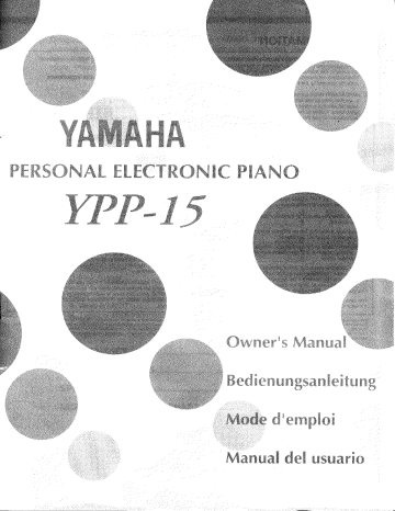 Manuel du propriétaire | Yamaha YPP-15 Manuel utilisateur | Fixfr