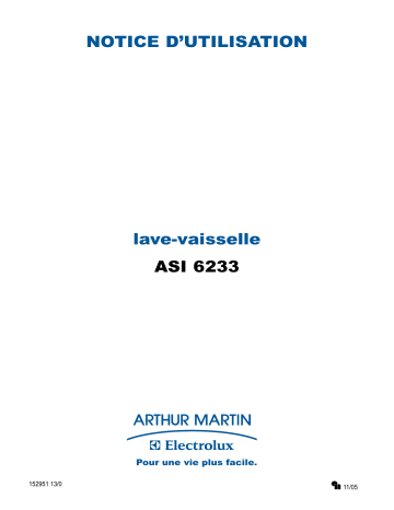 Manuel du propriétaire | ARTHUR MARTIN ASI 6233 & ASI6233ALU Manuel utilisateur | Fixfr