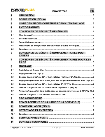 Manuel du propriétaire | Powerplus POWX07562 Manuel utilisateur | Fixfr